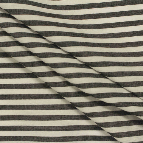 Black Horizontal-Stripe Woven, Cotton