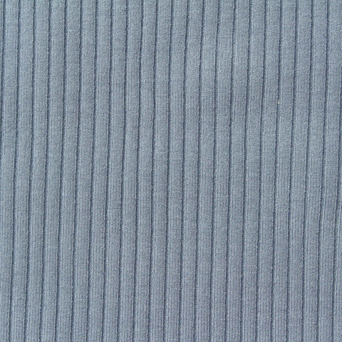 Viscose Stretch Rib Knit Fabric, 410 gsm, 120 cm — Blue