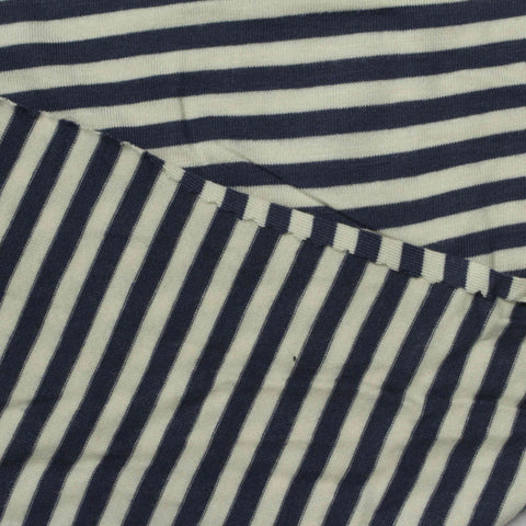 Navy Horizontal-Stripe Knit, Viscose, 218 gsm