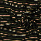 Dark Green Horizontal-Stripe Rib Knit, Polyester — photo 3
