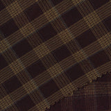 Dark Brown Plaid Woven, Poly-Viscose — photo 3