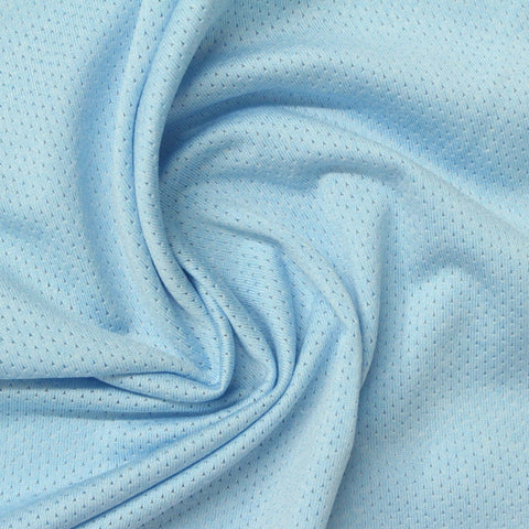 Polyester Stretch Birdseye Knit Fabric, 155 gsm, 160 cm — Blue