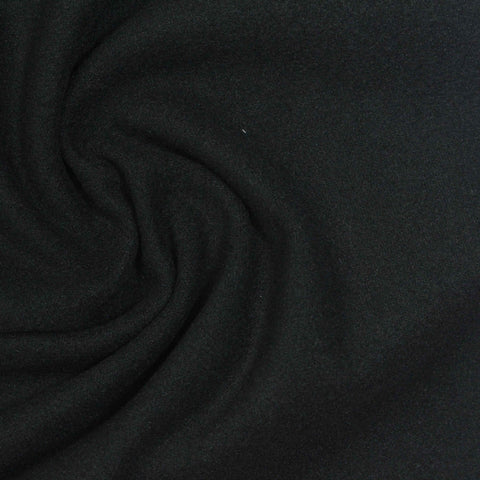 Brushed Polyester Stretch Sateen Fabric, 300 gsm, 160 cm — Black