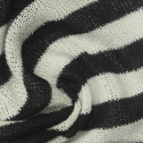Black Horizontal-Stripe Jersey Knit, Polyester — photo 3