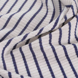 Navy Horizontal-Stripe Rib Knit, Polyester — photo 3