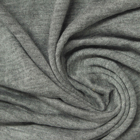Heather Grey Marl Jersey Knit, Poly-Viscose, 140 gsm