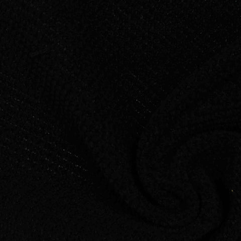 Polyester Stretch Chenille Fabric, 270 gsm, 150 cm — Black