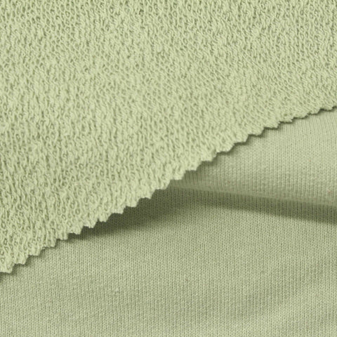 100% Cotton French Terry Fabric, 445 gsm, 165 cm — Green
