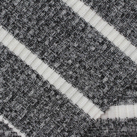 White Stripe Rib Knit, Viscose-Poly