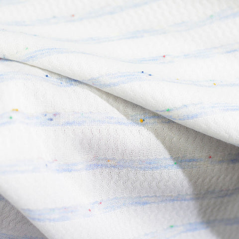 White Horizontal-Stripe Jacquard, Viscose, 290 gsm