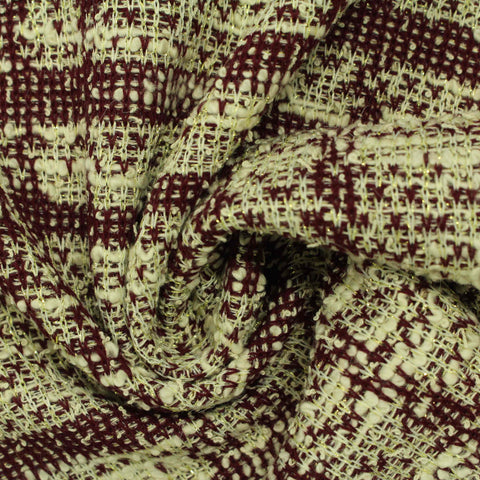 Maroon Houndstooth Jacquard, Cotton-Poly