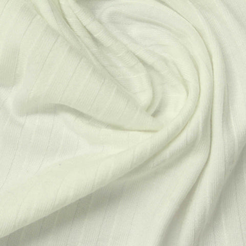 Polyester Viscose Stretch Rib Knit Fabric, 215 gsm — Beige