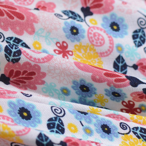 Pink Floral Woven, Viscose, 120 gsm, 142 cm