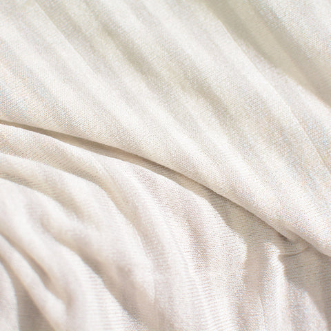 White Vertical-Stripe Jersey Knit, Viscose