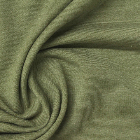 Green Heather Jersey Knit, Poly-Cotton, 170 gsm
