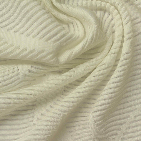 Beige Wavy-Line Jacquard, Polyester, 185 gsm