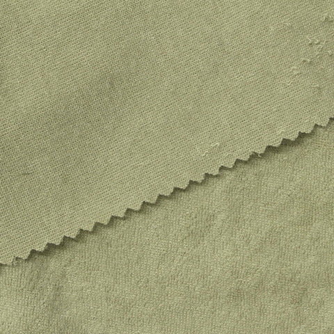 100% Polyester French Terry Fabric, 273 gsm, 160 cm — Khaki