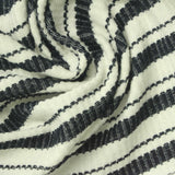 Dark Grey Stripes Jacquard, Cotton — photo 3