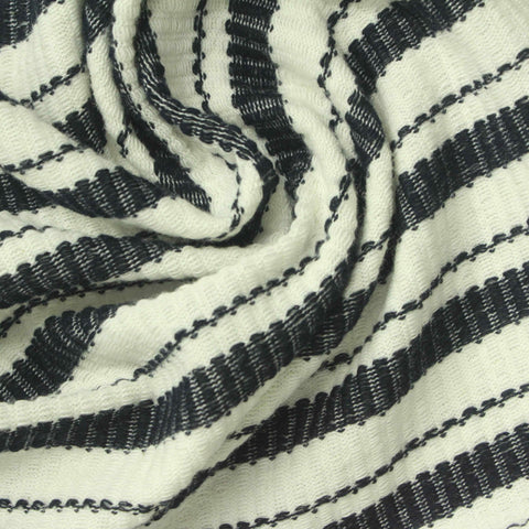 Dark Grey Stripes Jacquard, Cotton