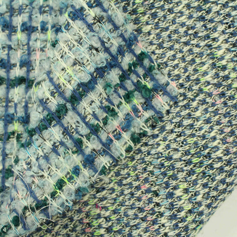 Polyester Metallic Chunky Knit Fabric, 340 gsm, 168 cm — Grey