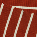 Red Horizontal-Stripe Rib Knit, Polyester — photo 3