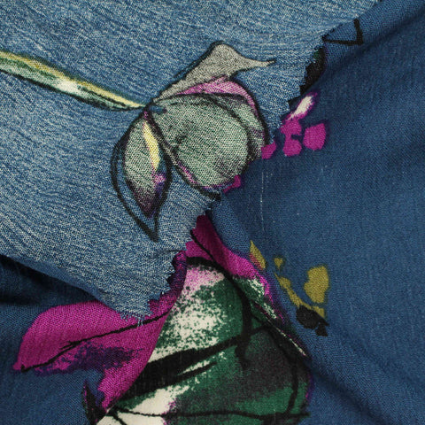 Magenta Abstract-Floral Woven, Viscose