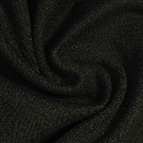 Jacquard Polyester Cotton Stretch Knit Fabric, 330 gsm, 155 cm — Black
