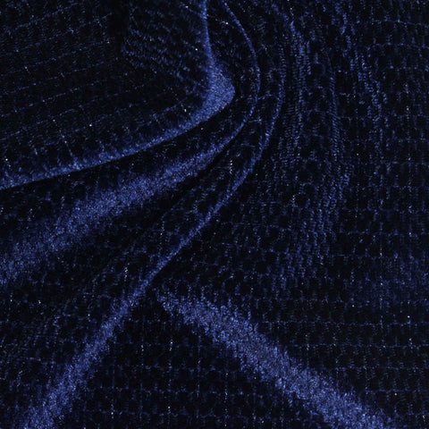 Dark Blue Check Knit, Polyester