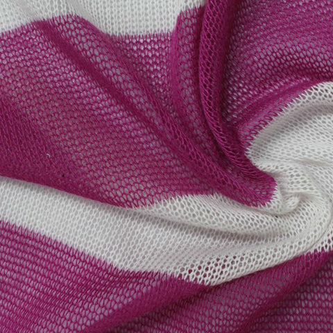 Magenta Stripe Knit, Poly-Cotton