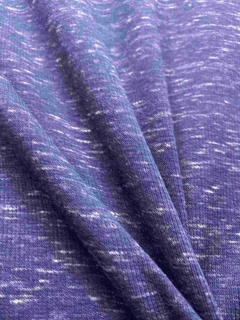 Purple Heathered-Marl Rib Knit, Cotton-Poly