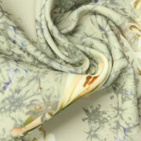 Cream Floral Interlock Knit