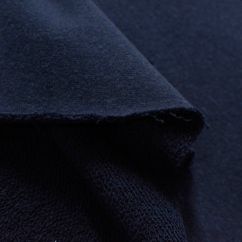 Dark Blue Marl French Terry, Cotton-Poly, 253 gsm