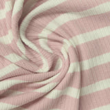 Pink Horizontal-Stripe Rib Knit, Poly-Viscose — photo 3