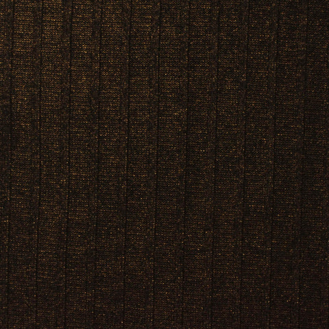 Dark Brown Vertical-Stripe Rib Knit, Polyester