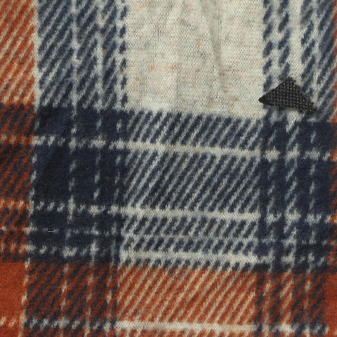 Navy Plaid Interlock Knit, Poly-Viscose