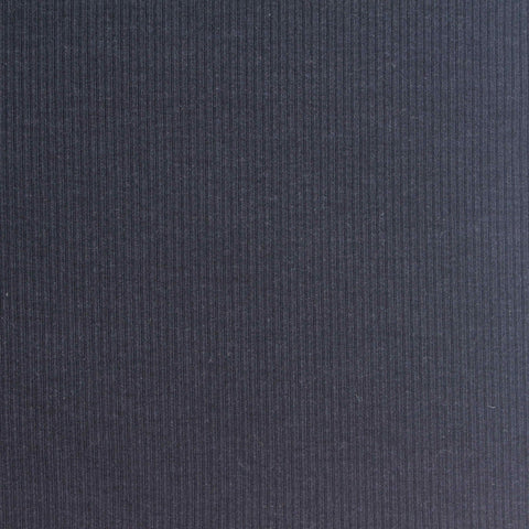 Brushed Cotton Viscose Stretch Rib Knit Fabric, 300 gsm, 150 cm — Navy
