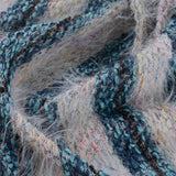White Horizontal-Stripe Chunky Knit, Poly-Viscose — photo 3