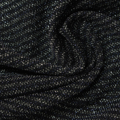 Black Glitter-Stripe Knit, Nylon