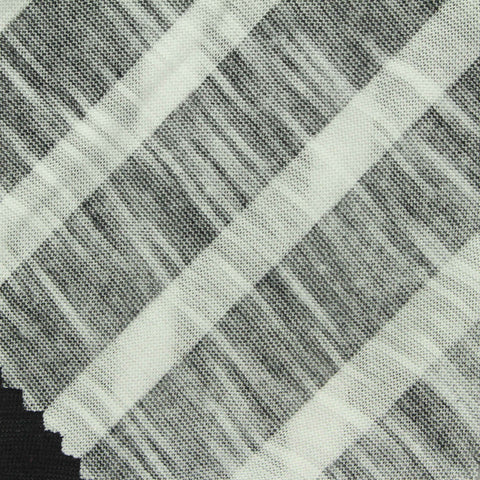 Black Vertical-Stripe Jersey Knit, Poly-Viscose, 145 gsm