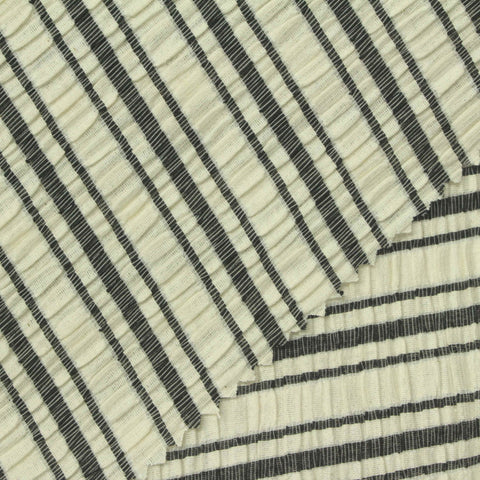 Black Stripes Crepe, Cotton-Poly