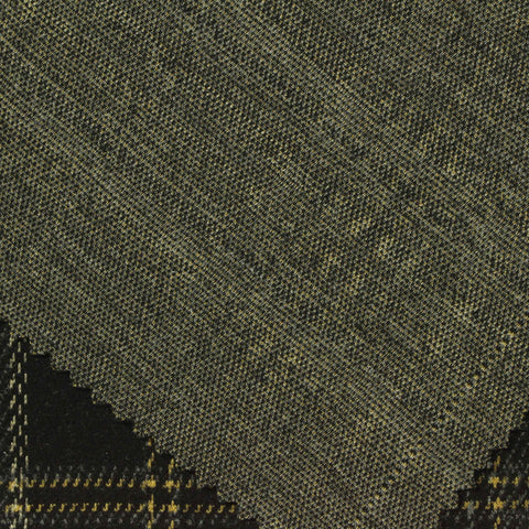 Black Plaid Interlock Knit, Poly-Viscose, 314 gsm