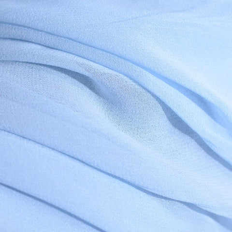 100% Polyester Chiffon Fabric, 70 gsm, 150 cm — Blue