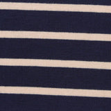 Navy Horizontal-Stripe Jersey Knit, Viscose — photo 3