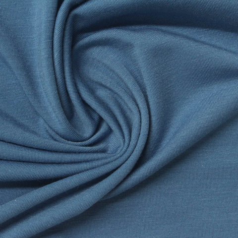 Polyester Tencel Lyocell Stretch Jersey Knit Fabric, 160 gsm, 170 cm — Blue