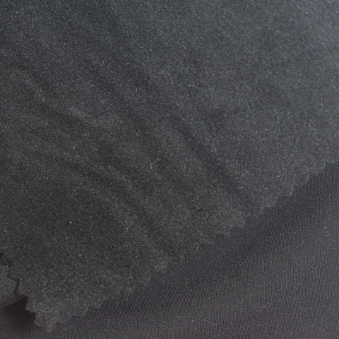 Polyester Stretch Fleece Fabric, 250 gsm, 160 cm — Black