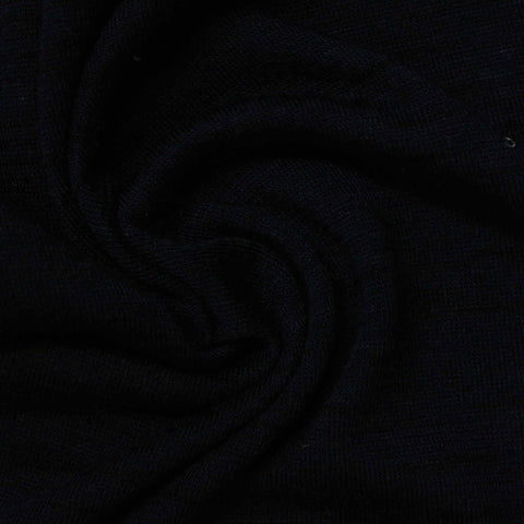 Slub Polyester Viscose Jersey Knit Fabric, 150 gsm, 168 cm — Black