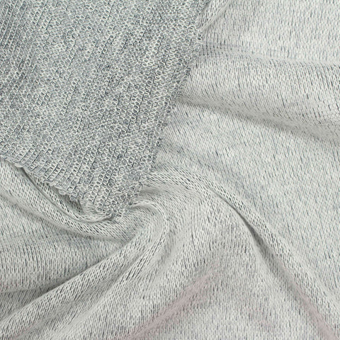 Light Grey Heathered-Marl Rib Knit, Polyester, 149 gsm