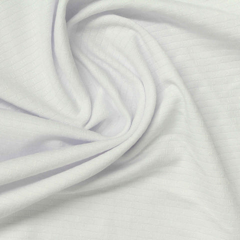 Jacquard Polyester Stretch Knit Fabric, 270 gsm, 165 cm — White