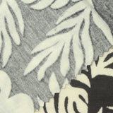 Black Tropical-Leaf Piqué Knit, Viscose-Nylon — photo 3