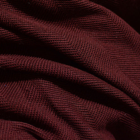 Burgundy Herringbone Chunky Knit, Polyester